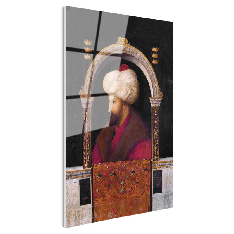 Tamperli Gerçek Cam Tablo Fatih Sultan Mehmed Kemerli Kompozisyon Osmanlı Tablosu Duvar Dekoru