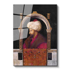 Tamperli Gerçek Cam Tablo Fatih Sultan Mehmed Kemerli Kompozisyon Osmanlı Tablosu Duvar Dekoru