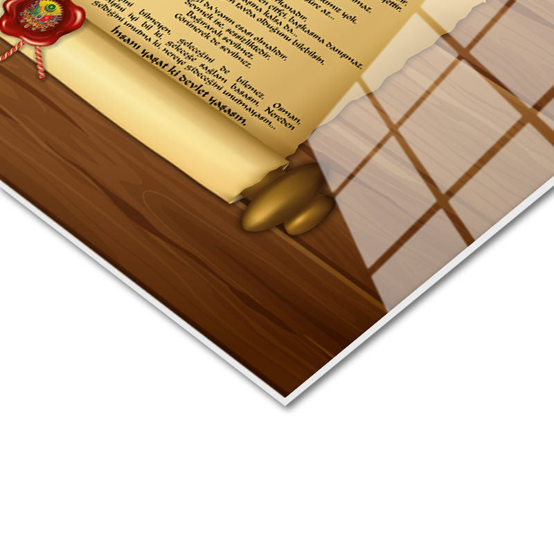 Tamperli Gerçek Cam Tablo Şeyh Edebali Osman Gazi Öğüdü Osmanlı Tablosu Duvar Dekoru