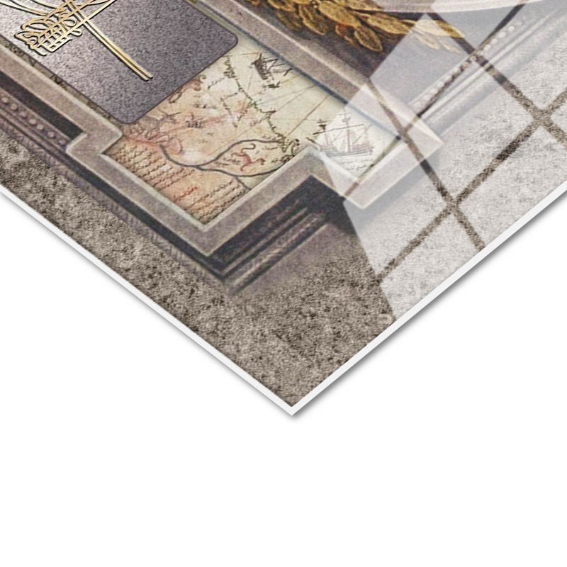 Tamperli Gerçek Cam Tablo Yavuz Sultan Selim Portresi Osmanlı Tablosu Duvar Dekoru