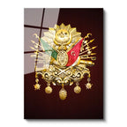 Tamperli Gerçek Cam Tablo Altın Görünümlü Devlet-i Aliyye Arması Osmanlı Tablosu Duvar Dekoru