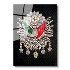 Tamperli Gerçek Cam Tablo Gümüş Görünümlü Kabartma Arma Osmanlı Tablosu Duvar Dekoru