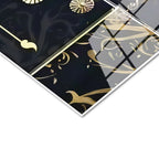 Tamperli Gerçek Cam Tablo Altın Motifli Osmanlı Arması Osmanlı Tablosu Duvar Dekoru