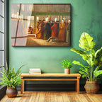 Tamperli Gerçek Cam Tablo Osmanlı Cami Önü Meydan Sahnesi Osmanlı Tablosu Duvar Dekoru