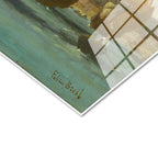 Tamperli Gerçek Cam Tablo Osmanlı Yelkenli Tekneler Kıyı Sahnesi Duvar Dekoru