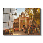 Tamperli Gerçek Cam Tablo Osmanlı Saray Kapısı Tören Sahnesi Duvar Dekoru