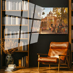 Tamperli Gerçek Cam Tablo Osmanlı Saray Kapısı Tören Sahnesi Duvar Dekoru