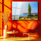 Tamperli Gerçek Cam Tablo İstanbul Tepeden Şehir ve Boğaz Manzarası Duvar Dekoru