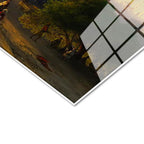 Tamperli Gerçek Cam Tablo Osmanlı Gün Batımı Liman ve İskele Sahnesi Duvar Dekoru