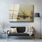 Tamperli Gerçek Cam Tablo Haliç Limanı Gemiler Osmanlı Tablosu Duvar Dekoru