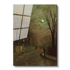 Tamperli Gerçek Cam Tablo J.A. Grimshaw Islak Sokak At Arabalı Figür Dolunay Ressam Tablosu Dekoru