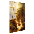 Tamperli Gerçek Cam Tablo M. M. K. Kır Evi Şelale Dere Işık Gece Ressam Tablosu Duvar Dekoru