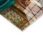 Tamperli Gerçek Cam Tablo Bakır İbrik Ve Kase Oryantalist Ressam Tablosu Duvar Dekoru