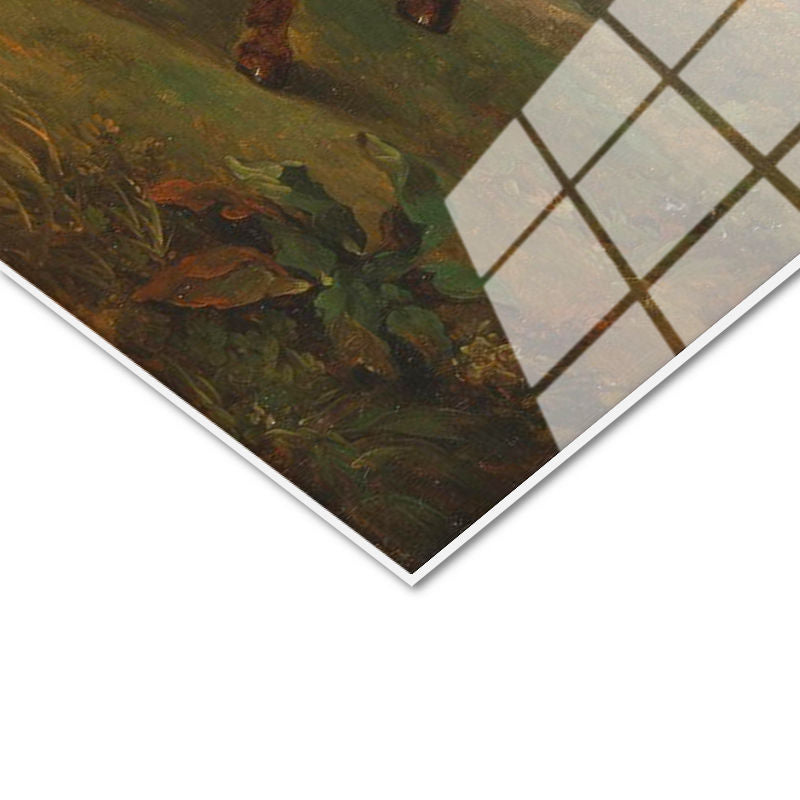 Tamperli Gerçek Cam Tablo George Stubbs Atlar Fırtınalı Bulut Manzarası Ressam Tablosu Duvar Dekoru