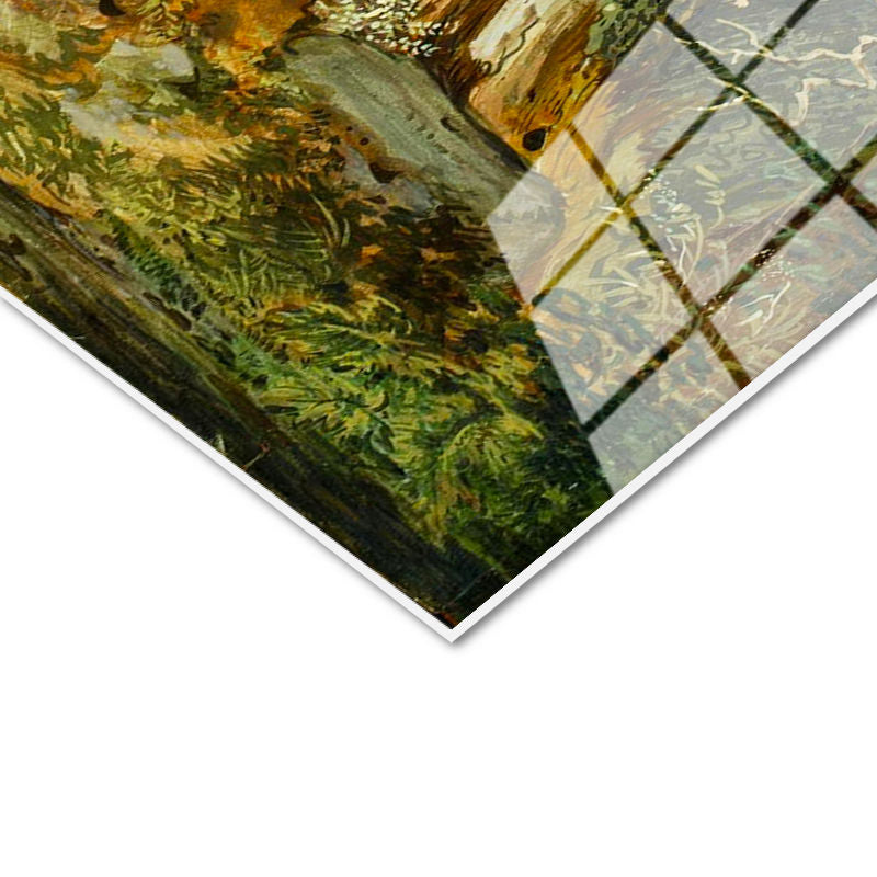 Tamperli Gerçek Cam Tablo Paul Sandby Windsor Kalesi Nehir Kenarı Piknik Ressam Tablosu Duvar Dekoru