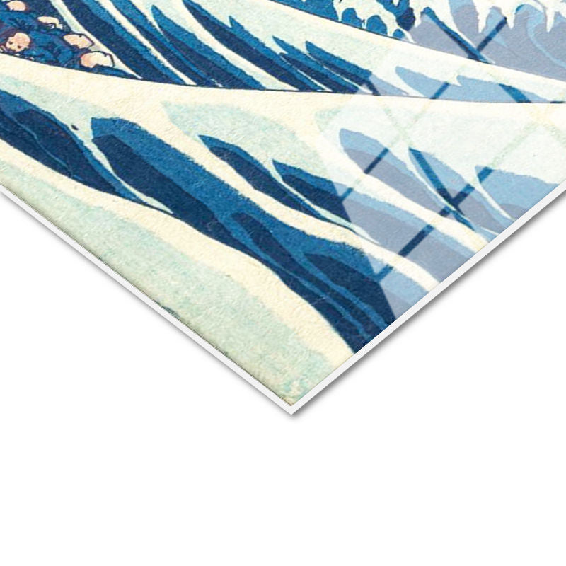 Tamperli Gerçek Cam Tablo Hokusai Büyük Dalga Kanagawa Fuji Dağı Ukiyo-e Ressam Tablosu Duvar Dekoru