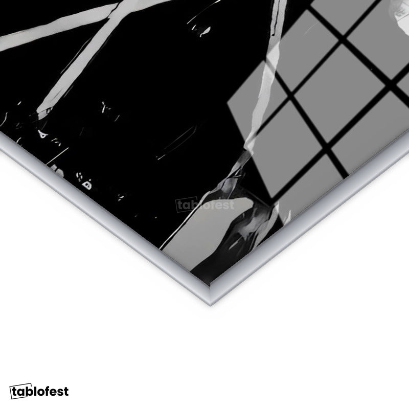 Gümüş Renk Metal Çerçeveli Tamperli Cam Tablo Atatürk Sakallı Kalpaklı Nadir Portre Atatürk Tablosu Duvar Dekoru