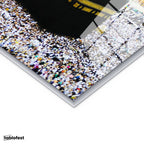 Gümüş Renk Metal Çerçeveli Tamperli Cam Tablo Kabe Mescidi Haram Tavaf Alanı Dini İslami Tablo Duvar Dekoru