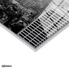 Gümüş Renk Metal Çerçeveli Tamperli Cam Tablo New York Gökdelenler ve Empire State Şehir Mimari Tablo Duvar Dekoru