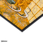 Siyah Renk Metal Çerçeveli Tamperli Cam Tablo Vincent van Gogh Samanlıkta Uyuyanlar Ressam Tablosu Duvar Dekoru