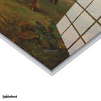 Gümüş Renk Metal Çerçeveli Tamperli Cam Tablo George Stubbs Atlar Fırtınalı Bulut Manzarası Ressam Tablosu Duvar Dekoru