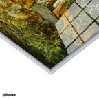 Gümüş Renk Metal Çerçeveli Tamperli Cam Tablo Paul Sandby Windsor Kalesi Nehir Kenarı Piknik Ressam Tablosu Duvar Dekoru
