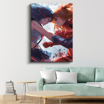 Karşılaşma Anı - Epik Dövüş Sahnesi Anime Kanvas Tablo