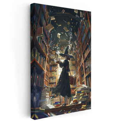 Büyücü Kütüphanesi - Uçuşan Kitaplar Serisi Anime Kanvas Tablo