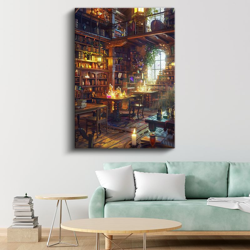 Büyücünün Çalışma Odası - Mistik Atmosfer Anime Kanvas Tablo