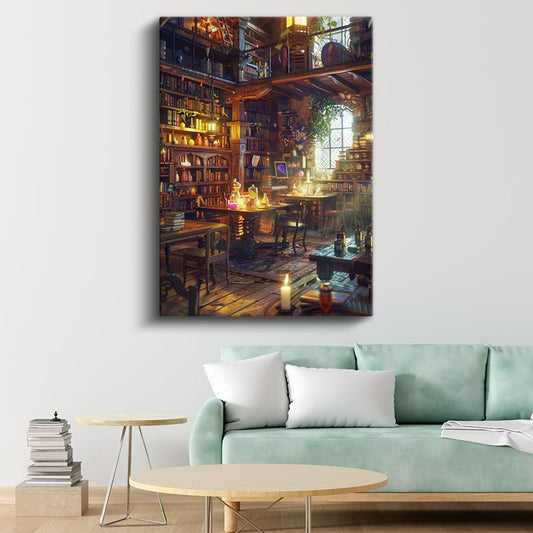 Büyücünün Çalışma Odası - Mistik Atmosfer Anime Kanvas Tablo