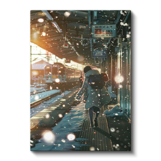 Karlı İstasyon - Yolculuk Başlangıcı Anime Kanvas Tablo