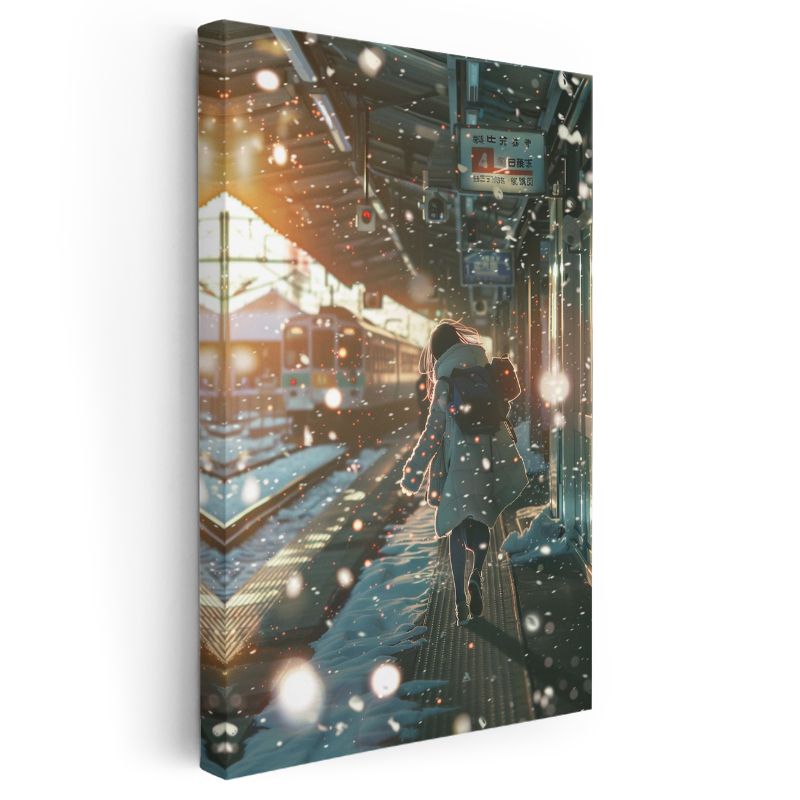 Karlı İstasyon - Yolculuk Başlangıcı Anime Kanvas Tablo
