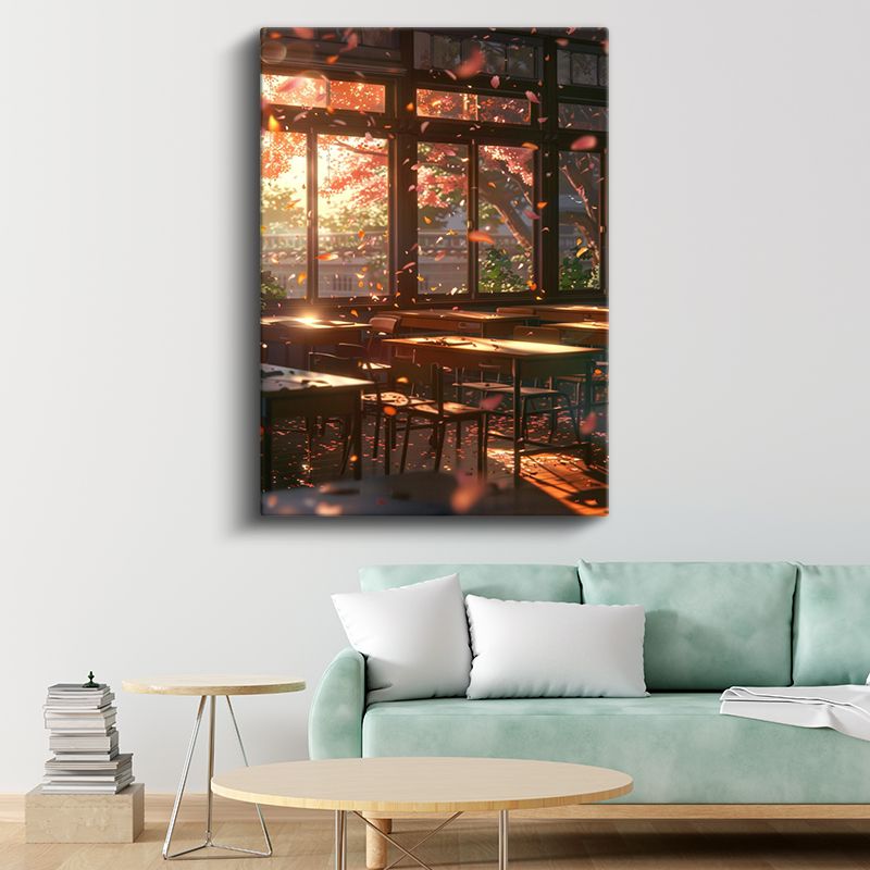 Sonbahar Sınıfı - Uçuşan Yapraklar Anime Kanvas Tablo