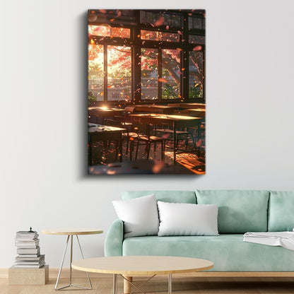 Sonbahar Sınıfı - Uçuşan Yapraklar Anime Kanvas Tablo