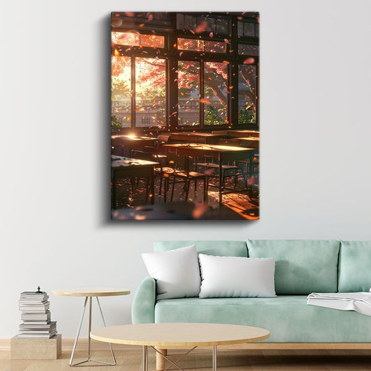 Sonbahar Sınıfı - Uçuşan Yapraklar Anime Kanvas Tablo