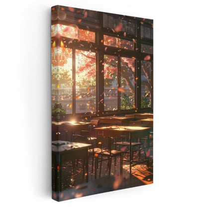 Sonbahar Sınıfı - Uçuşan Yapraklar Anime Kanvas Tablo