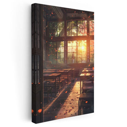 Sonbahar Sınıfı - Altın Gün Batımı Anime Kanvas Tablo