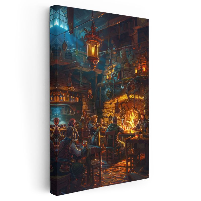 Fantastik Meyhane - Şömine Başında Anime Kanvas Tablo