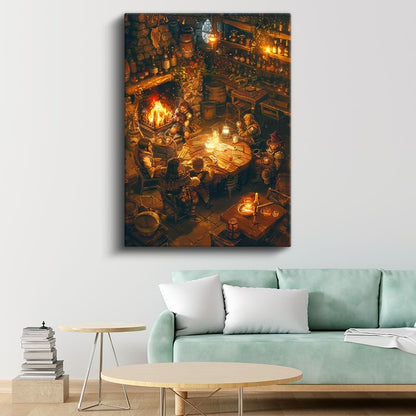 Maceraperestler Hanı - Şömine Işığında Anime Kanvas Tablo