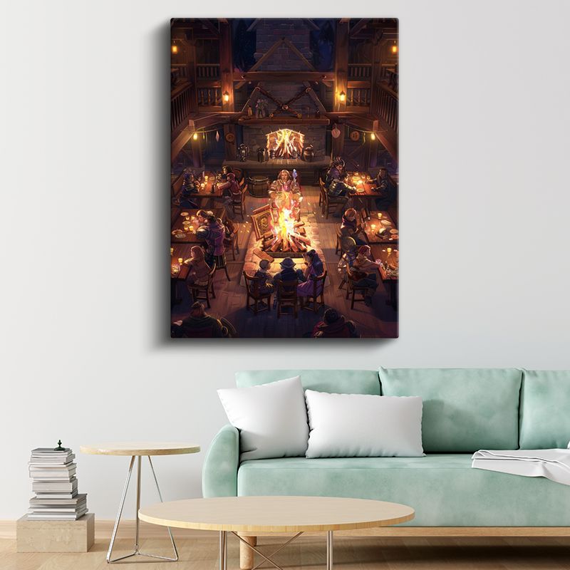 Fantastik Han - Kamp Ateşi Etrafında Anime Kanvas Tablo