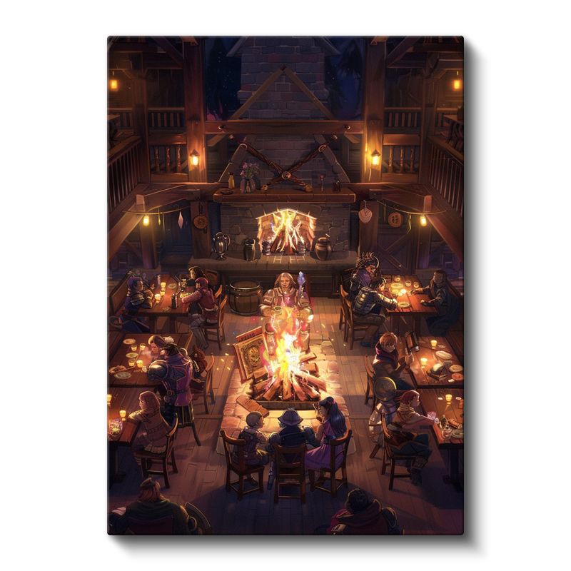 Fantastik Han - Kamp Ateşi Etrafında Anime Kanvas Tablo