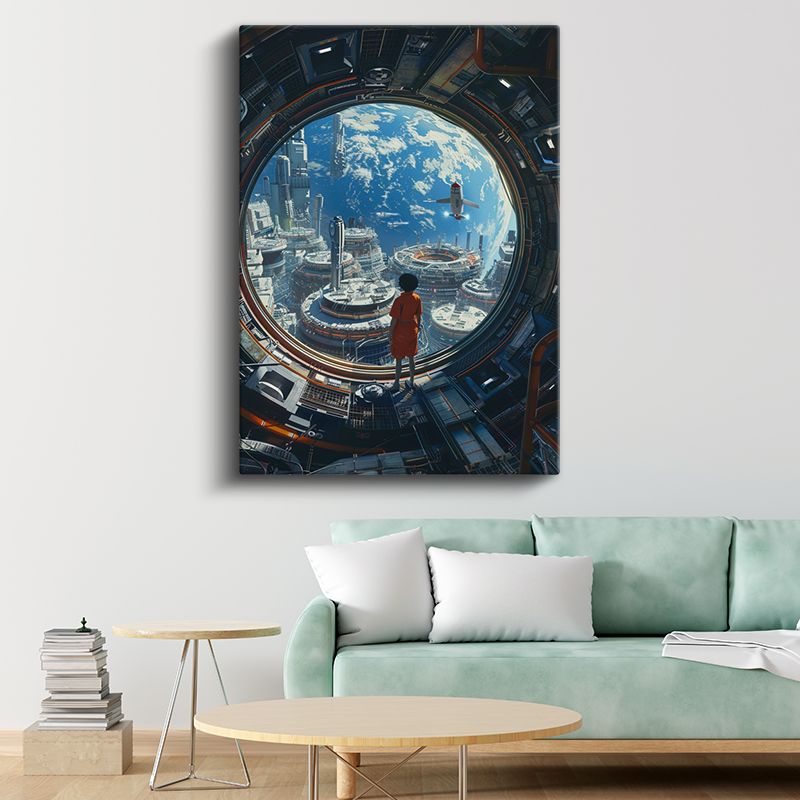 Uzay Kolonisi - Gelecek Şehri Anime Kanvas Tablo