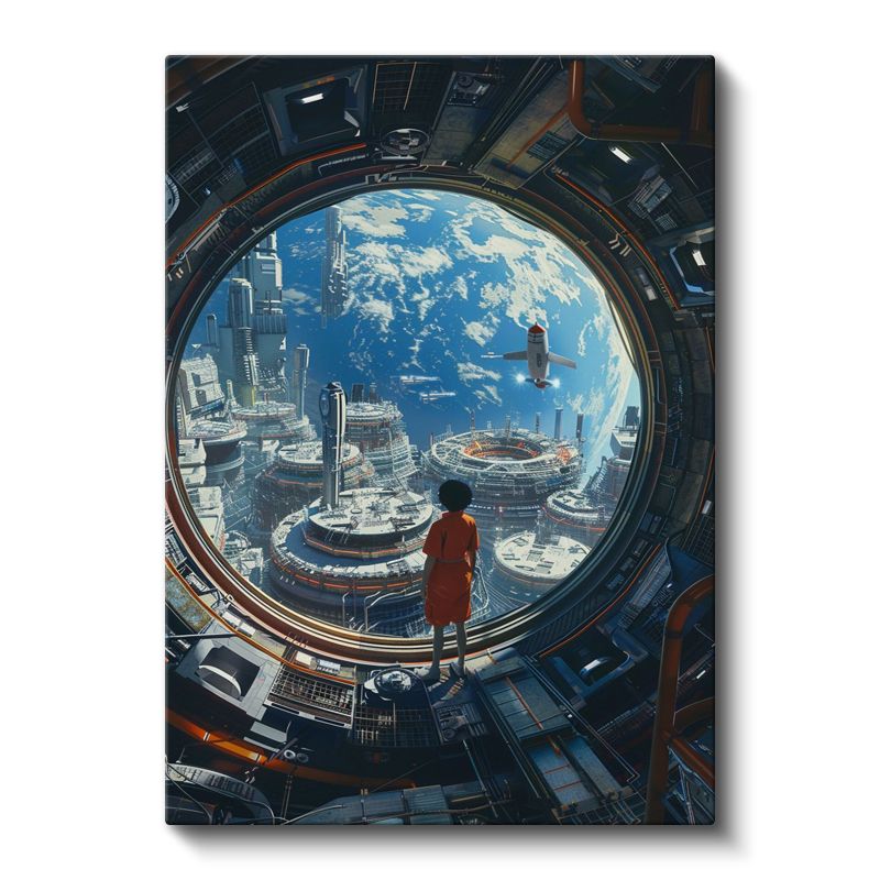 Uzay Kolonisi - Gelecek Şehri Anime Kanvas Tablo