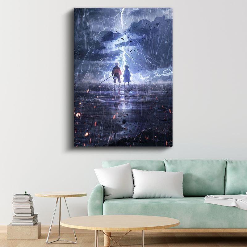 Fırtınalı Yolculuk - Şimşek Işığında Anime Kanvas Tablo