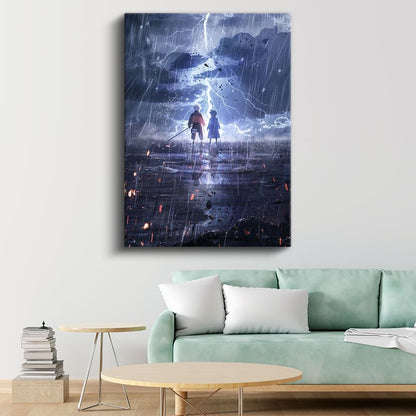 Fırtınalı Yolculuk - Şimşek Işığında Anime Kanvas Tablo