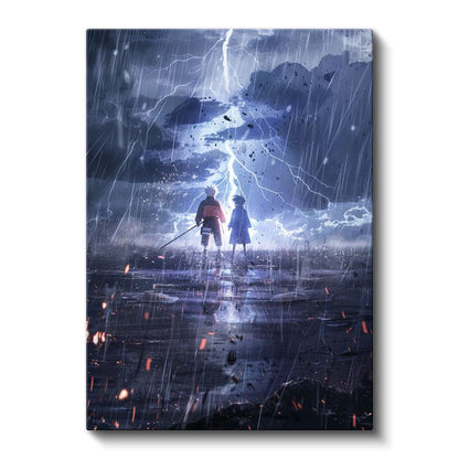 Fırtınalı Yolculuk - Şimşek Işığında Anime Kanvas Tablo