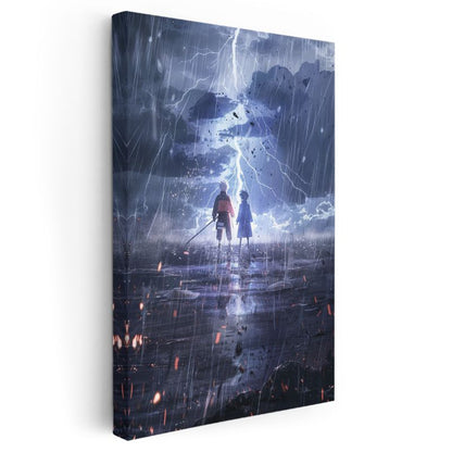 Fırtınalı Yolculuk - Şimşek Işığında Anime Kanvas Tablo