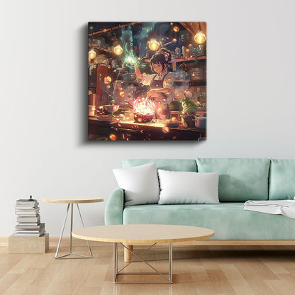 Büyülü Mutfak - Işıltılı Yemek Sanatı Anime Kanvas Tablo