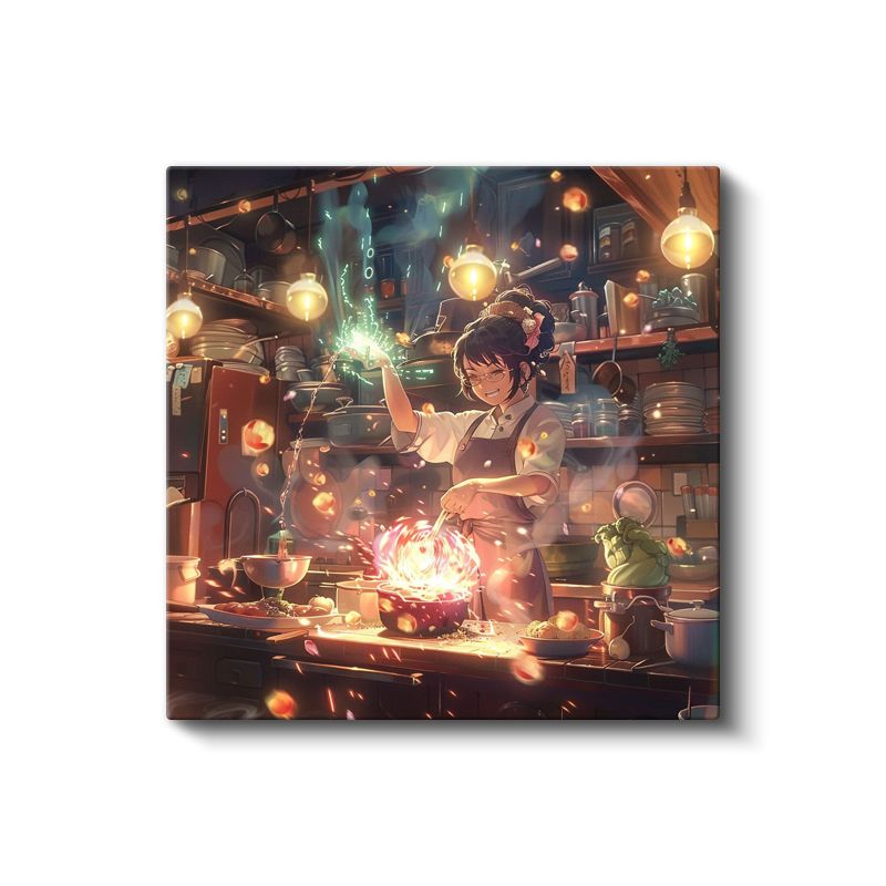Büyülü Mutfak - Işıltılı Yemek Sanatı Anime Kanvas Tablo