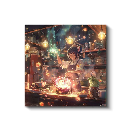 Büyülü Mutfak - Işıltılı Yemek Sanatı Anime Kanvas Tablo
